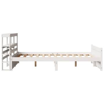 White Bed Frame with Headboard 120x200 cm - HipoMarket