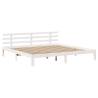 White Bed Frame with Headboard - Super King 180x200 cm