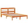 Bed Frame with Headboard Wax Brown 140x200 cm - Hipo Market