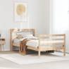  Bed Frame with Headboard without Mattress 75x190 cm Small Single Colour brown Size 75 x 190 cm 