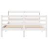 White Bed Frame with Headboard - Double 135x190 cm | HipoMarket