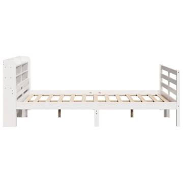 White Bed Frame with Headboard - Double 135x190 cm | HipoMarket