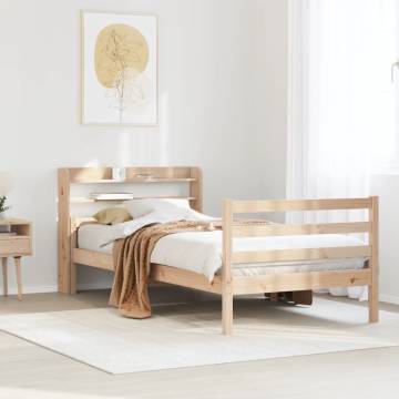 Wooden Bed Frame with Headboard - 100x200 cm | HipoMarket