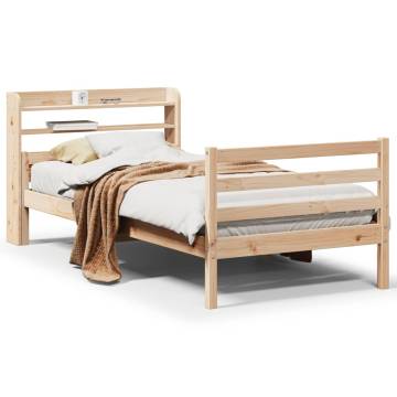 Wooden Bed Frame with Headboard - 100x200 cm | HipoMarket