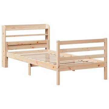 Wooden Bed Frame with Headboard - 100x200 cm | HipoMarket