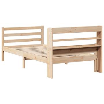 Wooden Bed Frame with Headboard - 100x200 cm | HipoMarket