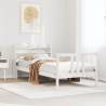  Bed Frame with Headboard without Mattress White 100x200 cm Colour white Size 100 x 200 cm 