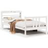 Stylish White Bed Frame with Headboard - 100x200 cm