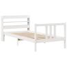 Stylish White Bed Frame with Headboard - 100x200 cm