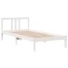 Stylish White Bed Frame with Headboard - 100x200 cm