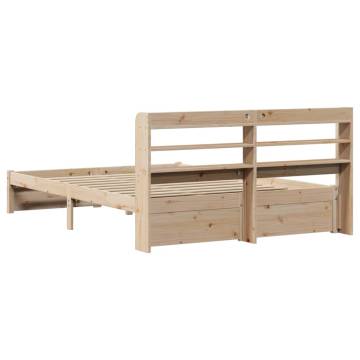 Wooden Bed Frame with Headboard - Small Double 120x190cm