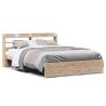 Stylish Double Bed Frame with Headboard - 135x190 cm