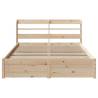 Stylish Double Bed Frame with Headboard - 135x190 cm