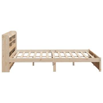 Stylish Double Bed Frame with Headboard - 135x190 cm