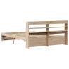 Stylish Double Bed Frame with Headboard - 135x190 cm