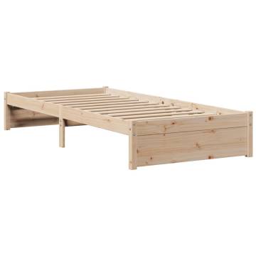 Wooden Bed Frame with Headboard 100x200 cm | Hipomarket