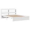 White King Size Bed Frame with Headboard - 150x200 cm