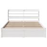 White King Size Bed Frame with Headboard - 150x200 cm