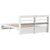 White King Size Bed Frame with Headboard - 150x200 cm