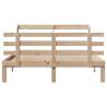 Rustic Solid Pine Bed Frame with Headboard 160x200 cm