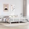  Bed Frame with Headboard without Mattress White 180x200 cm Super King Colour white Size 180 x 200 cm 