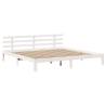 Super King Bed Frame with Headboard - White 180x200 cm