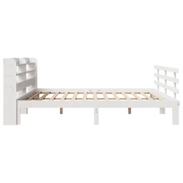 Super King Bed Frame with Headboard - White 180x200 cm