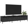 Stylish Black TV Cabinet - 202x39x43.5 cm Cold-Rolled Steel