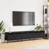 Stylish Black TV Cabinet - 202x39x43.5 cm Cold-Rolled Steel