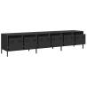 Stylish Black TV Cabinet - 202x39x43.5 cm Cold-Rolled Steel