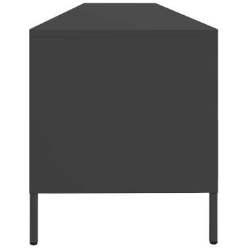 Stylish Black TV Cabinet - 202x39x43.5 cm Cold-Rolled Steel