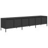 Stylish Black TV Cabinet - 202x39x43.5 cm Cold-Rolled Steel