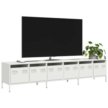 Stylish White TV Cabinet - Cold-Rolled Steel | HipoMarket UK