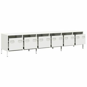 Stylish White TV Cabinet - Cold-Rolled Steel | HipoMarket UK