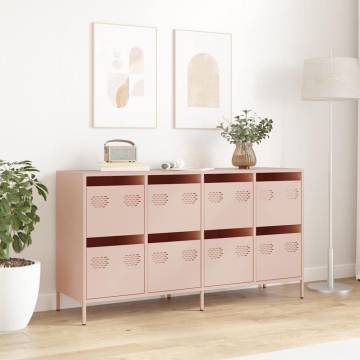 Stylish Pink Sideboard - 135x39x73.5 cm Cold-rolled Steel