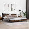 Metal Bed Frame without Mattress Smoked Oak 193x203 cm | HipoMarket