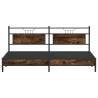 Metal Bed Frame without Mattress Smoked Oak 193x203 cm | HipoMarket