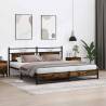 Metal Bed Frame without Mattress - Smoked Oak 193x203 cm