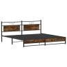 Metal Bed Frame without Mattress - Smoked Oak 193x203 cm