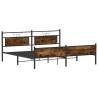 Smoked Oak Metal Bed Frame 160x200 cm | Hipomarket