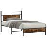 Smoked Oak Bed Frame 100x200 cm - Durable & Stylish Design