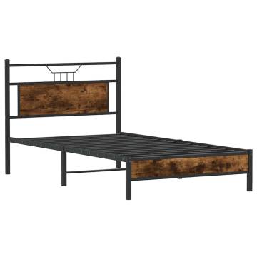 Smoked Oak Bed Frame 100x200 cm - Durable & Stylish Design