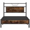 Smoked Oak Bed Frame 100x200 cm - Durable & Stylish Design