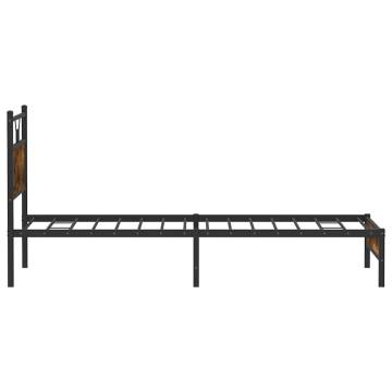 Smoked Oak Bed Frame 100x200 cm - Durable & Stylish Design