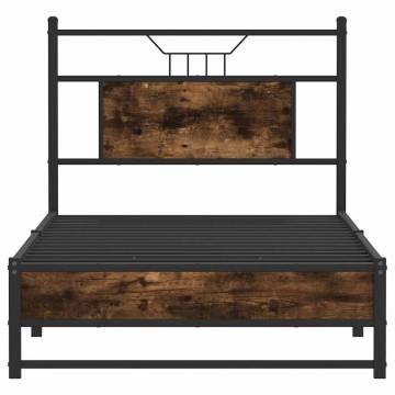 Smoked Oak Bed Frame 75x190 cm - Stylish & Durable