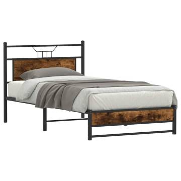 Smoked Oak Bed Frame 100x190 cm | Durable & Stylish Design