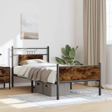 Smoked Oak Bed Frame - Small Single, 75x190 cm | HipoMarket