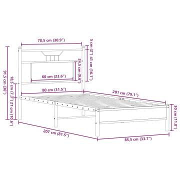 Sonoma Oak Bed Frame 80x200 cm - Stylish & Durable | HipoMarket