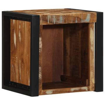 Multicolour Bedside Cabinet - Solid Reclaimed Wood 40x35x40 cm