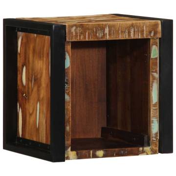 Multicolour Bedside Cabinet - Solid Reclaimed Wood 40x35x40 cm